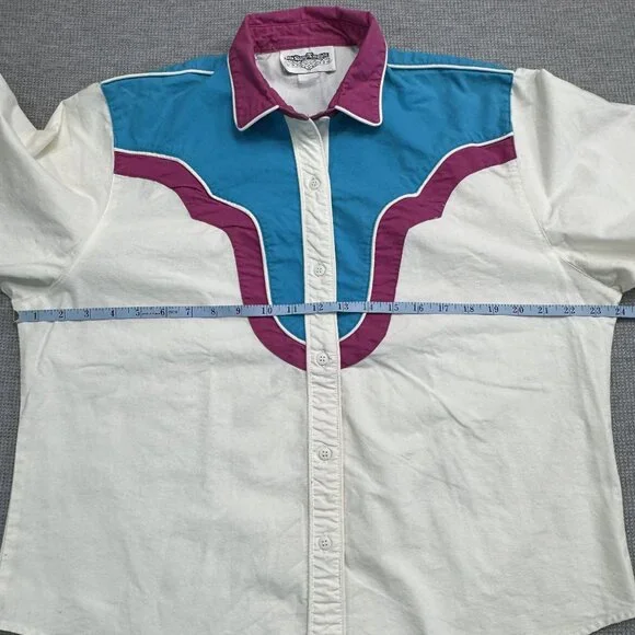 Vintage The San Angelo Collection 80s Western Shirt Mens 48 Multicolor Cotton - Picture 11 of 15